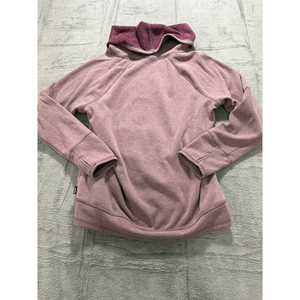 RBX Womens XL Mauve Heathered Cowl Neck Fleece Pullover Sweatshirt Thumbholes