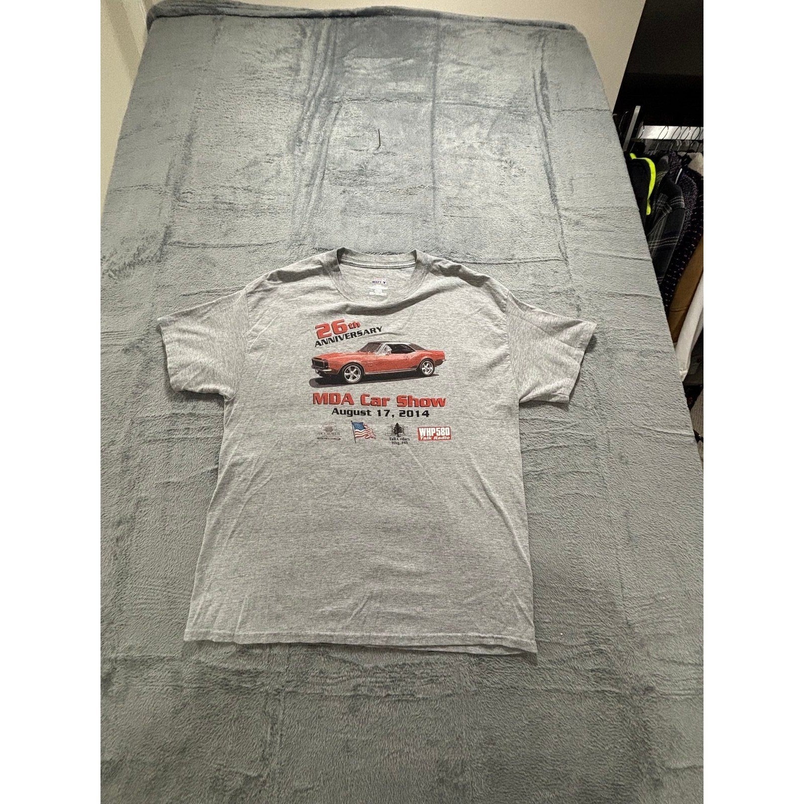 Hanes L Gray MDA Car Show Graphic T-Shirt Vintage Casual Womens