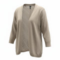 Maurices Womens XL Tan Pointelle Chevron Open Front Cardigan 3/4 Sleeve Knit