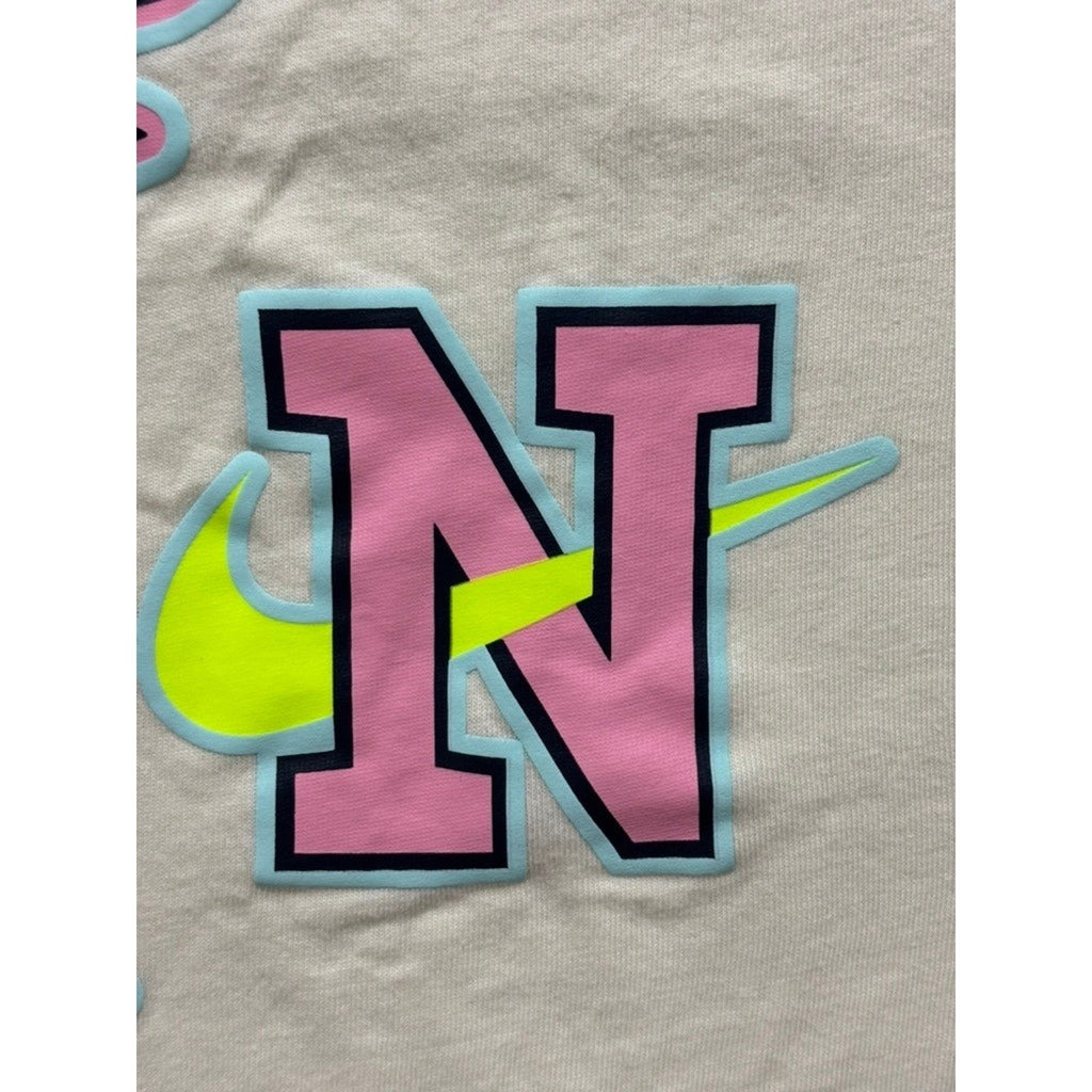 Nike S Cream Graphic T-Shirt Womens Athleisure Casual Short Sleeve Tee