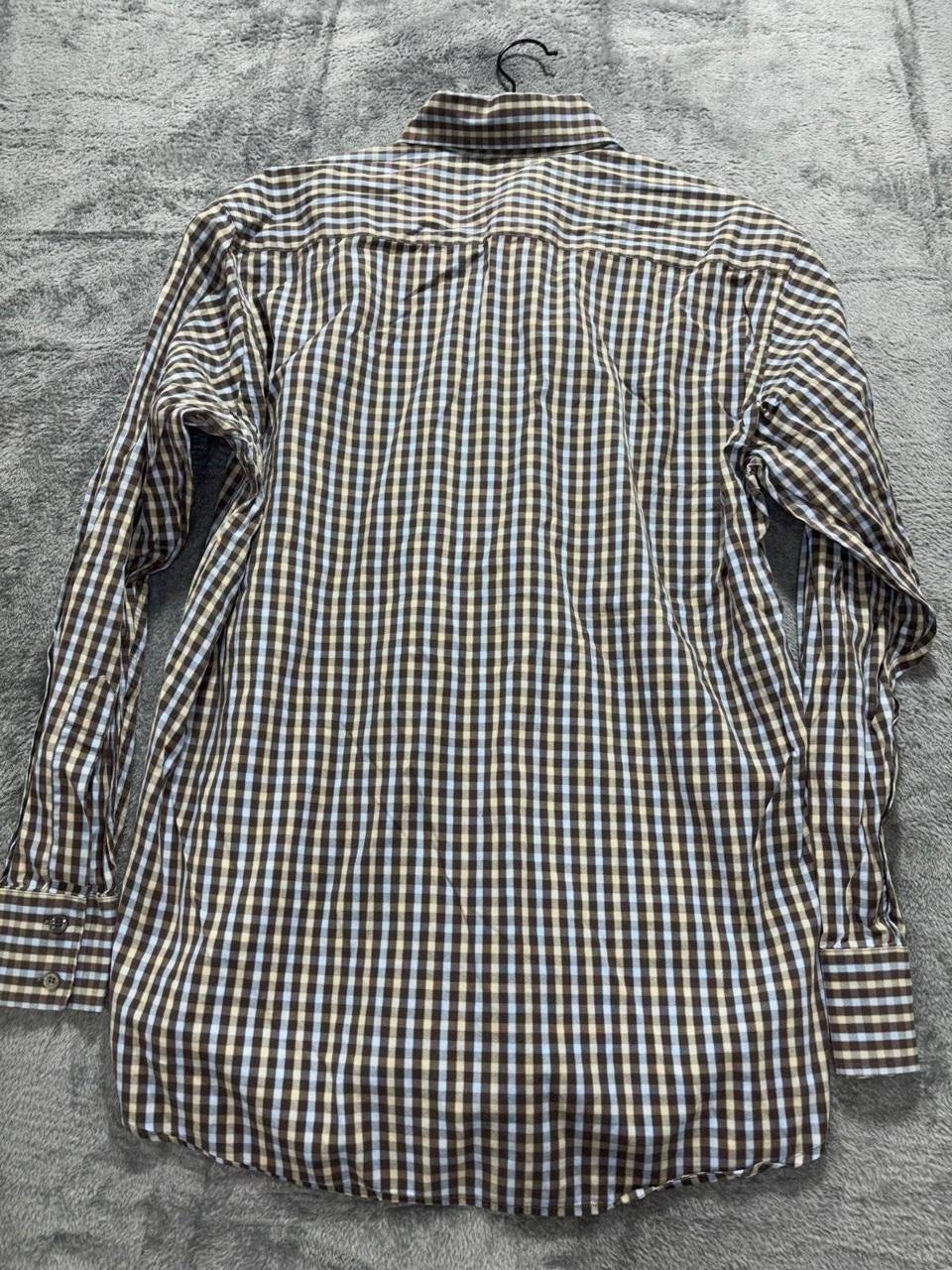 Ermenegildo Zegna Men's Brown Check Shirt Size XL, photo 8 of 10