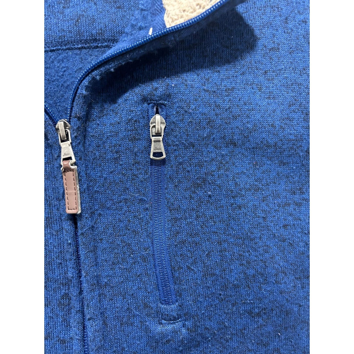 G.H. Bass & Co. Mens L Blue Full Zip Fleece Jacket Casual Cozy Outdoorsy