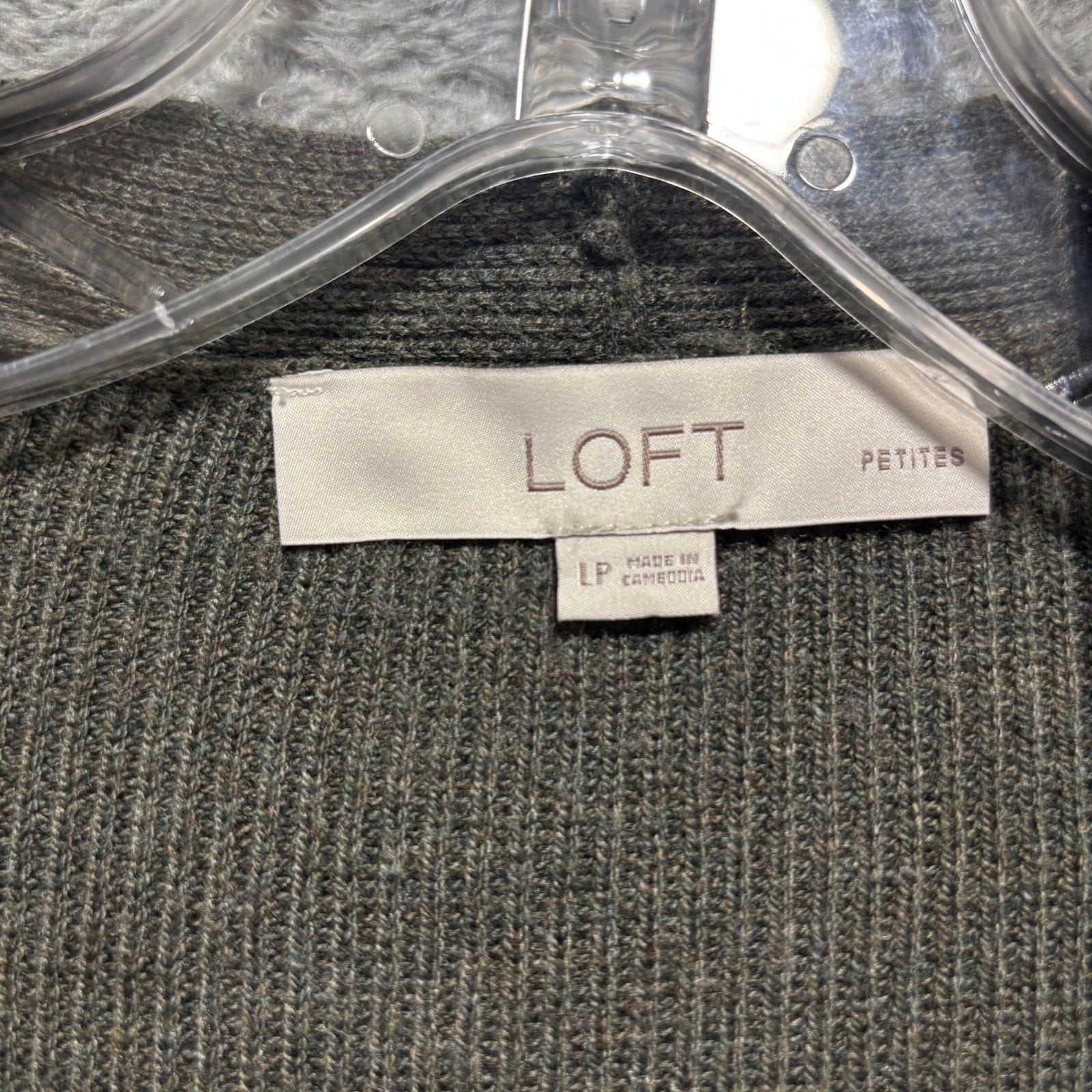 LOFT Womens LP Olive Green Open Front Cardigan Sweater Draped Longline Boho Cozy