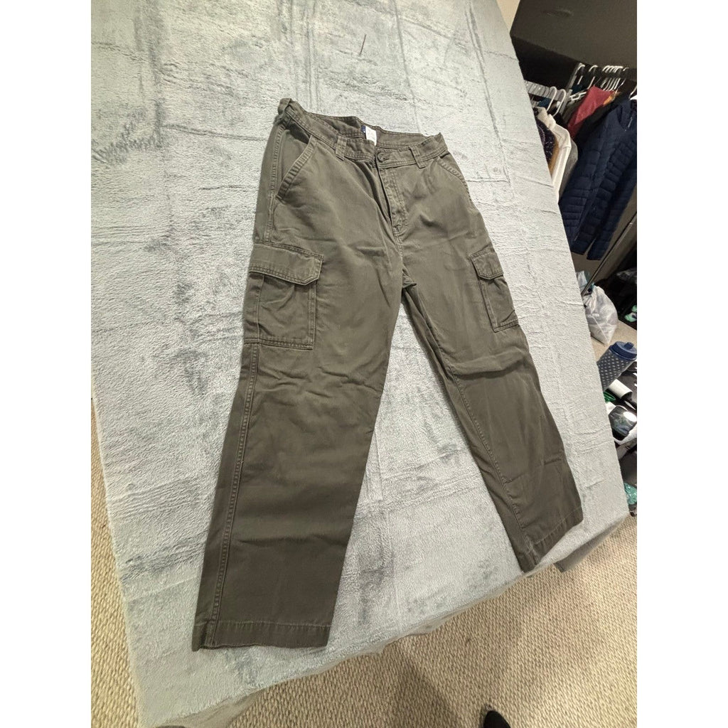Basic Editions 36x32 Olive Green Cargo Pants Mens Casual Vintage Style