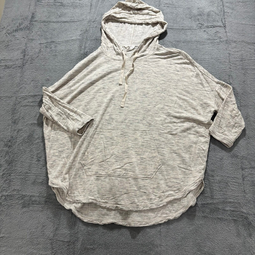 LOFT Womens M Gray Space Dye Pullover Hoodie Oversized Athleisure Casual Cozy