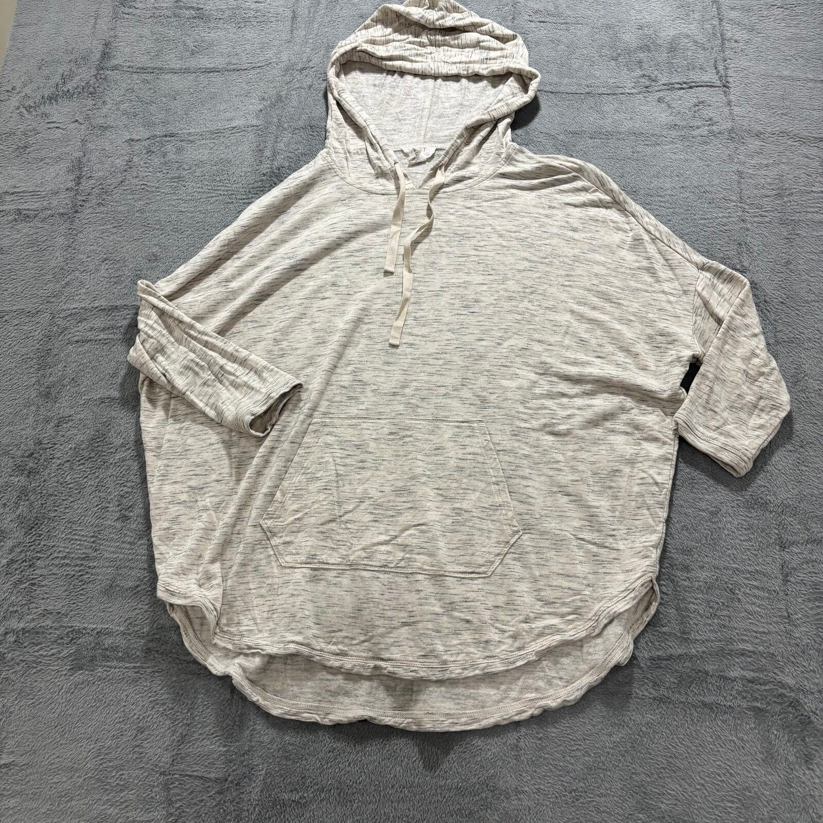 LOFT Womens M Gray Space Dye Pullover Hoodie Oversized Athleisure Casual Cozy