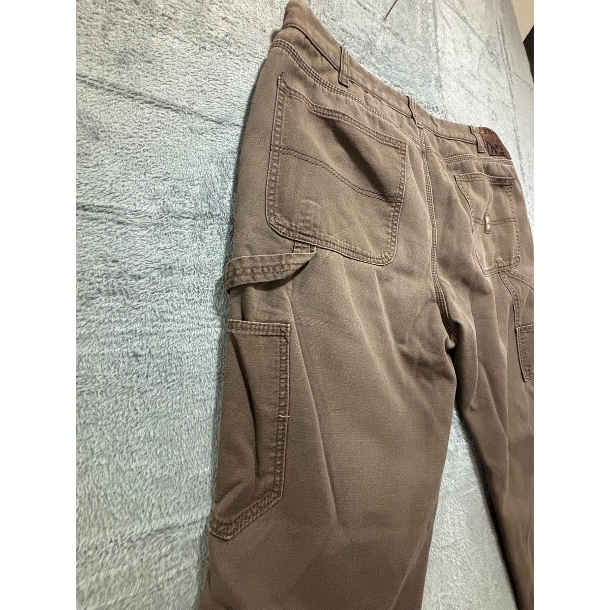 Stanley Mens 36x32 Brown Fleece Lined Carpenter Pants Workwear Casual Vintage