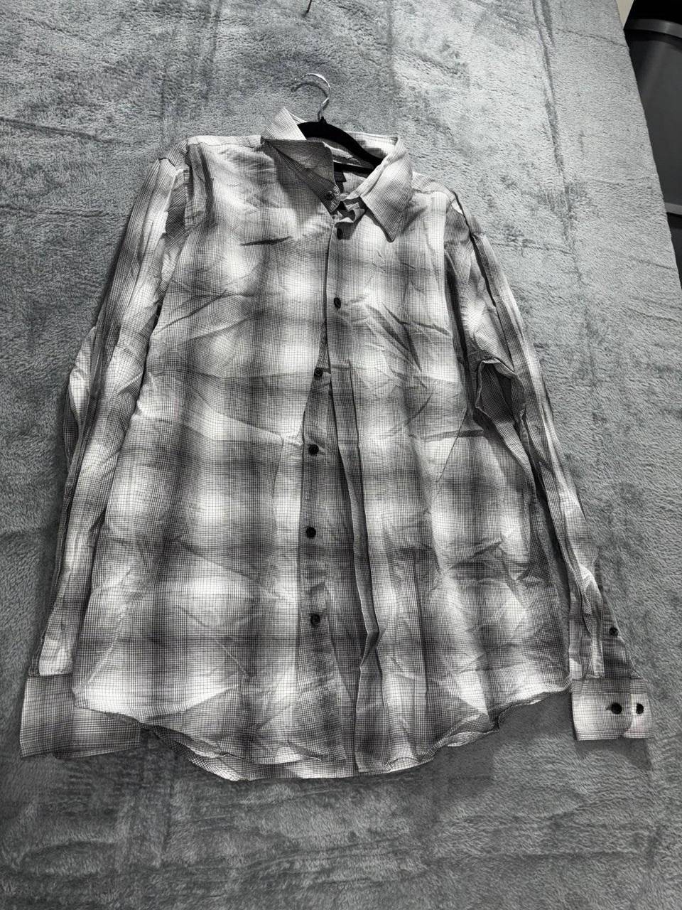 Express Design Studio Men's Gray Plaid Shirt Size L, photo 3 of 9