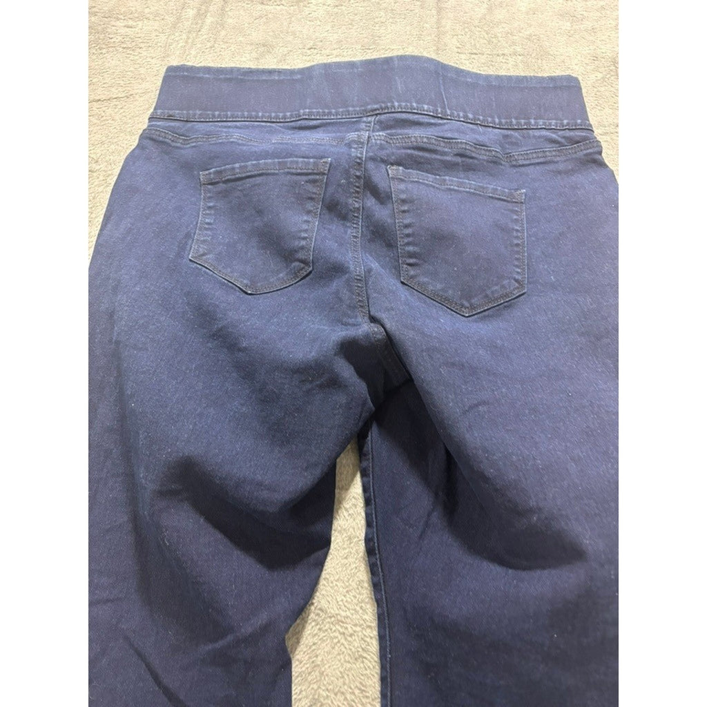 Old Navy Super Skinny Mid Rise Pull On Jeggings Dark Wash Indigo 16 Plus Short