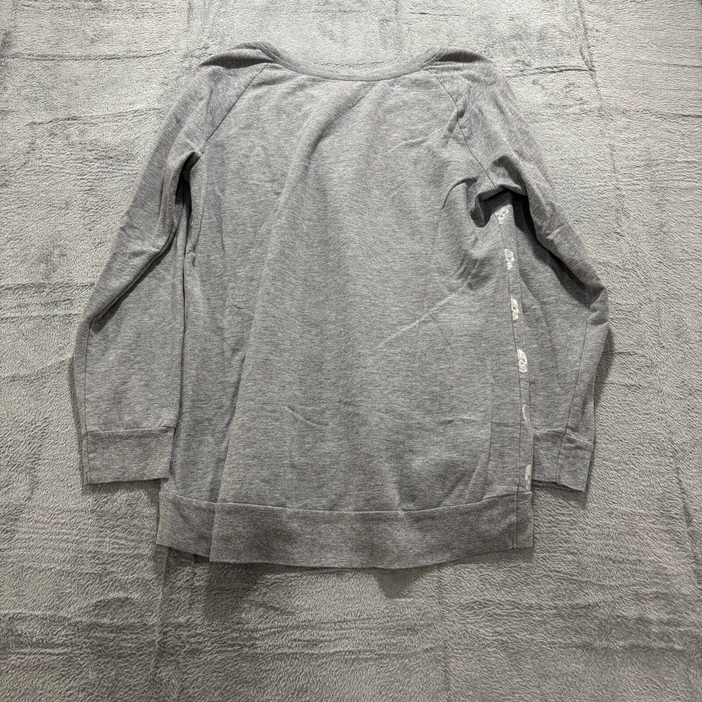 No Boundaries Womens XXL Gray Skull Print Sweatshirt Vintage Goth Pullover