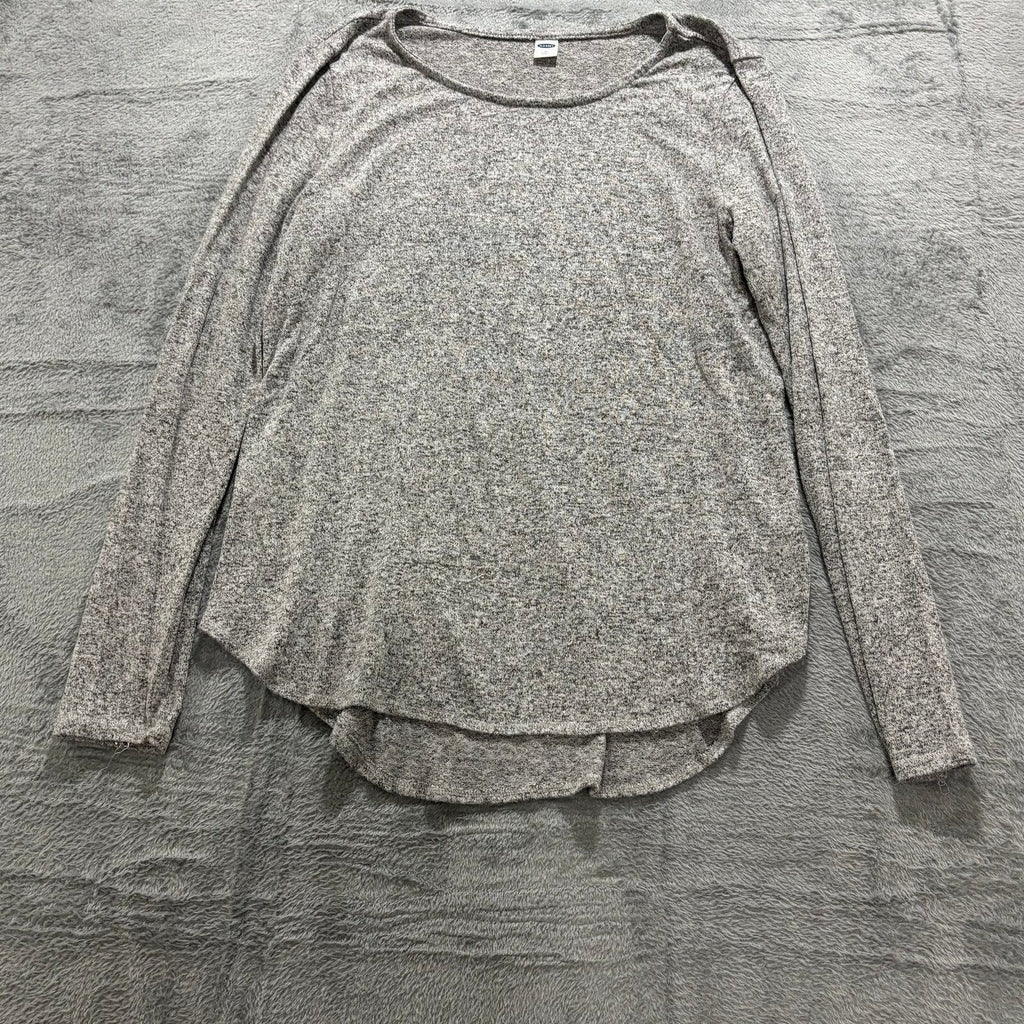 Old Navy M Gray Womens Long Sleeve Top Cozy Casual Heathered Shirt