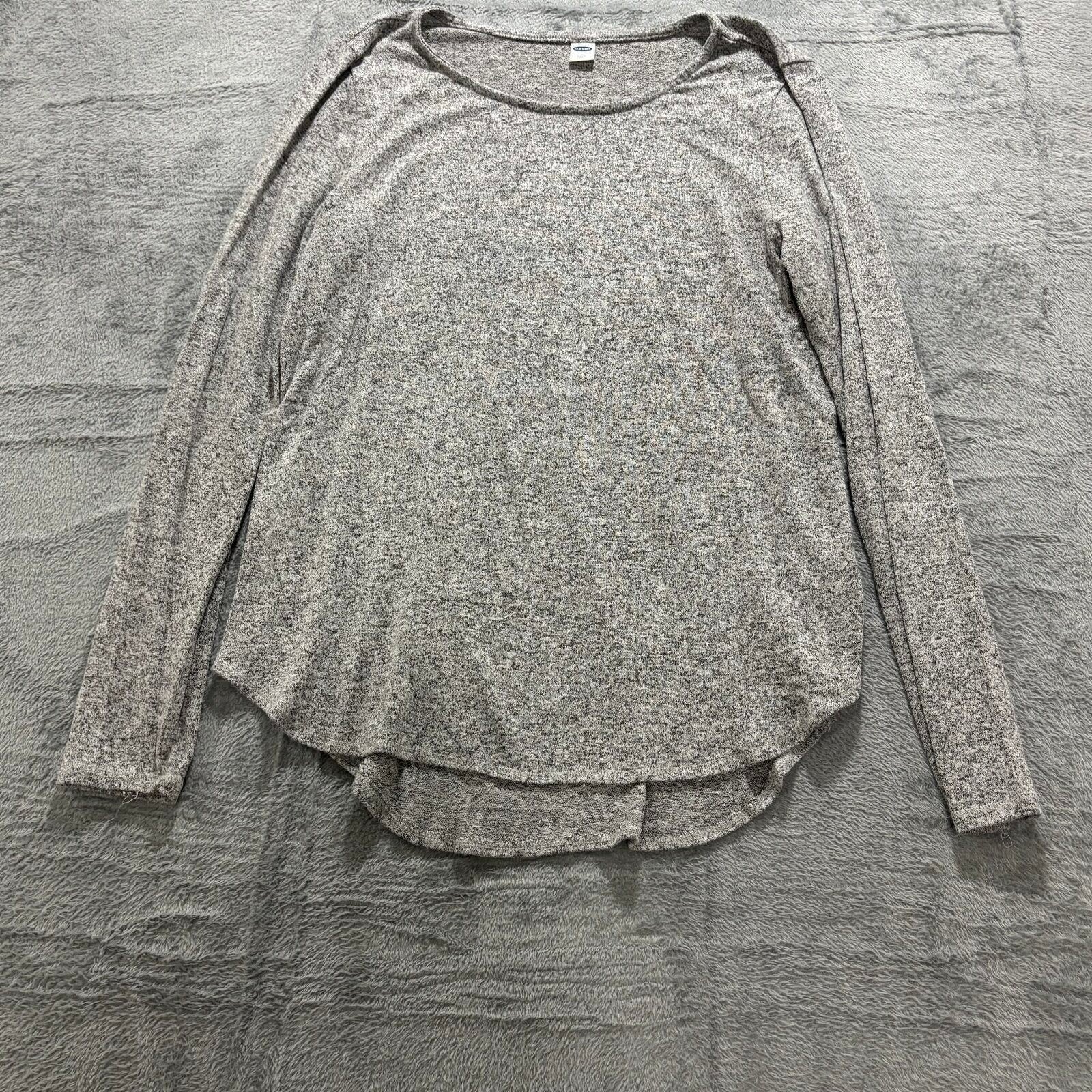 Old Navy M Gray Womens Long Sleeve Top Cozy Casual Heathered Shirt