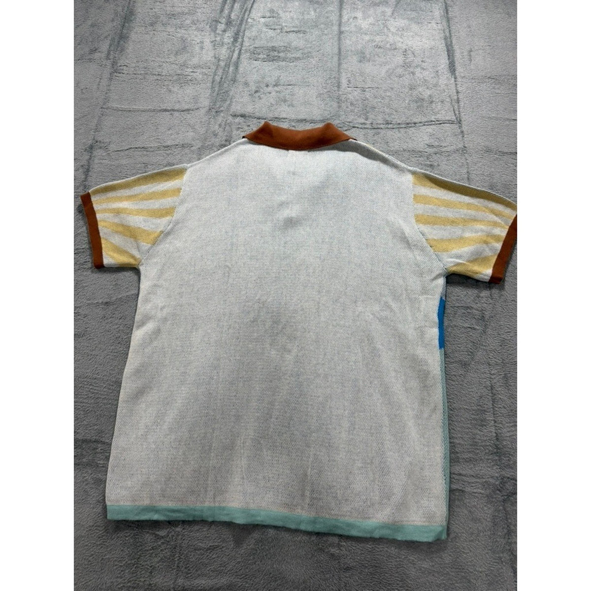 Simply Southern Polo Sweater Mens XXL Knit Sunrise Graphic Short Sleeve