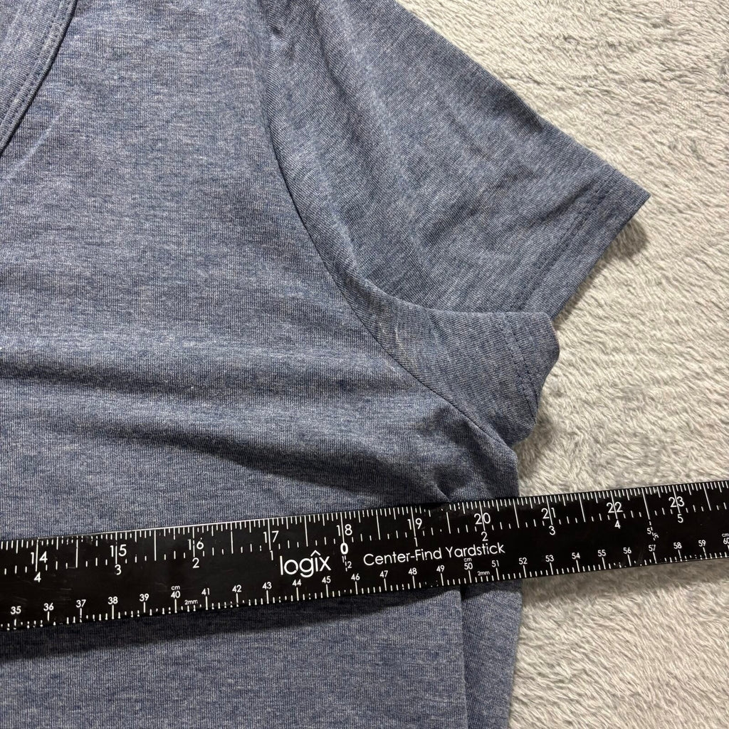 SO Womens XXL Blue V-Neck T-Shirt Casual Athleisure Short Sleeve Tee