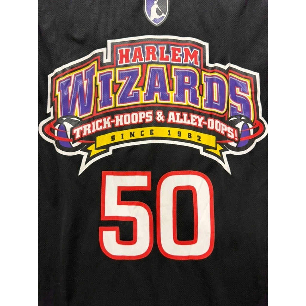 Harlem Wizards Basketball Jersey Mens 2XL Black 50 Anniversary Streetwear