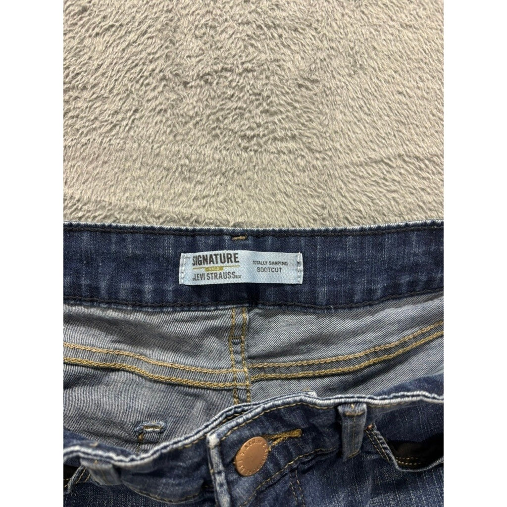 Levi Strauss Signature Jeans Womens 12S Bootcut Medium Wash Stretch Denim
