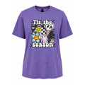 Gildan Softstyle Purple Halloween Tis the Season Graphic T-Shirt XL Womens Skull