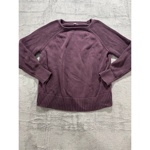 Aerie Womens S Purple Raglan Knit Sweater Casual Cozy Cotton Pullover