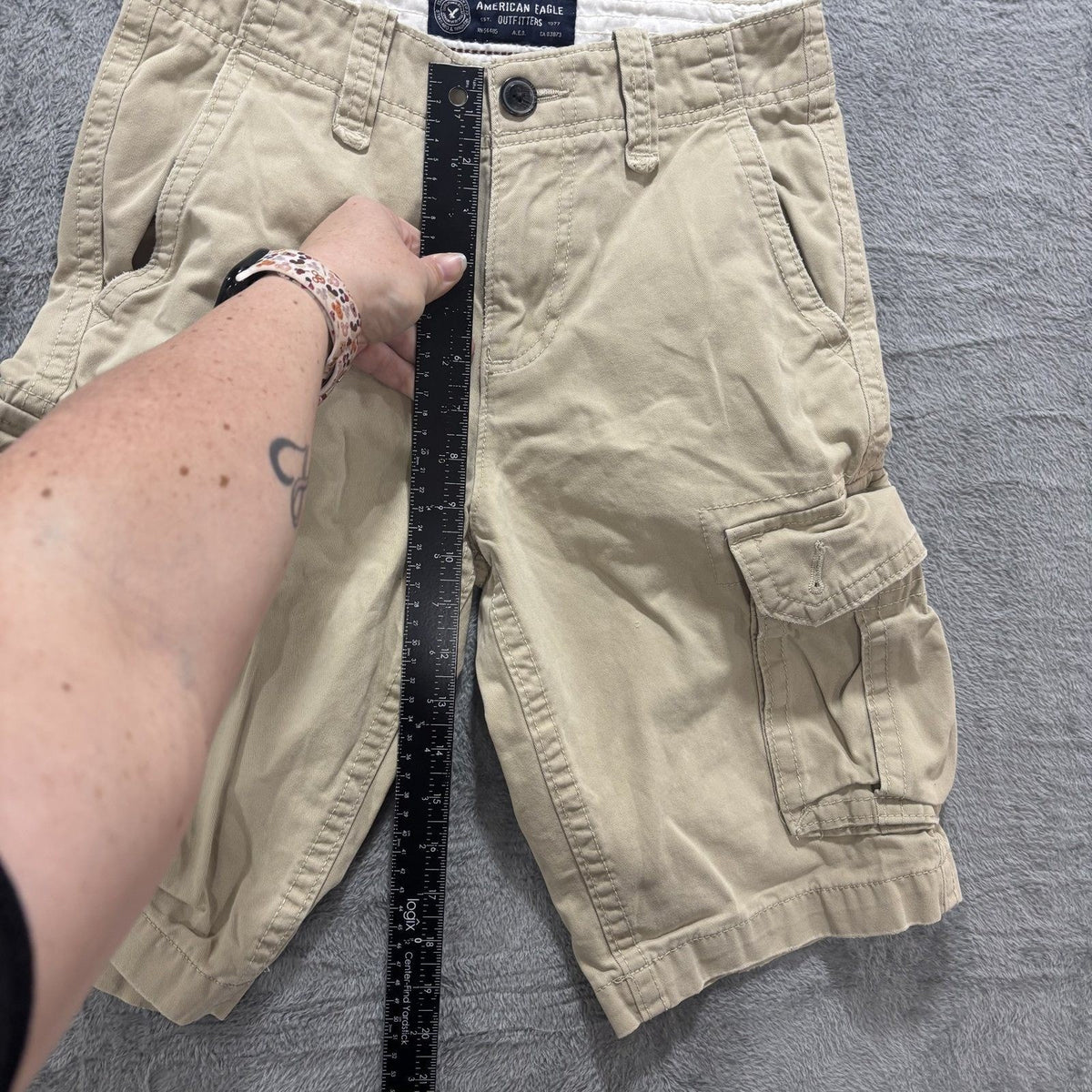 American Eagle 26 Khaki Tan Cargo Shorts Mens Casual Summer Utility Streetwear