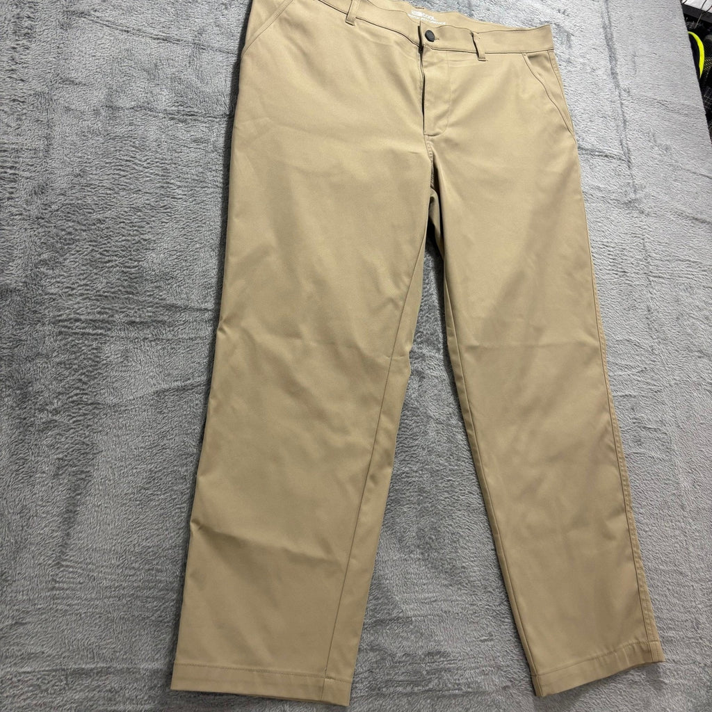 32 Degrees Mens 36x29 Khaki Stretch Performance Pants Flat Front Golf Tech Chino