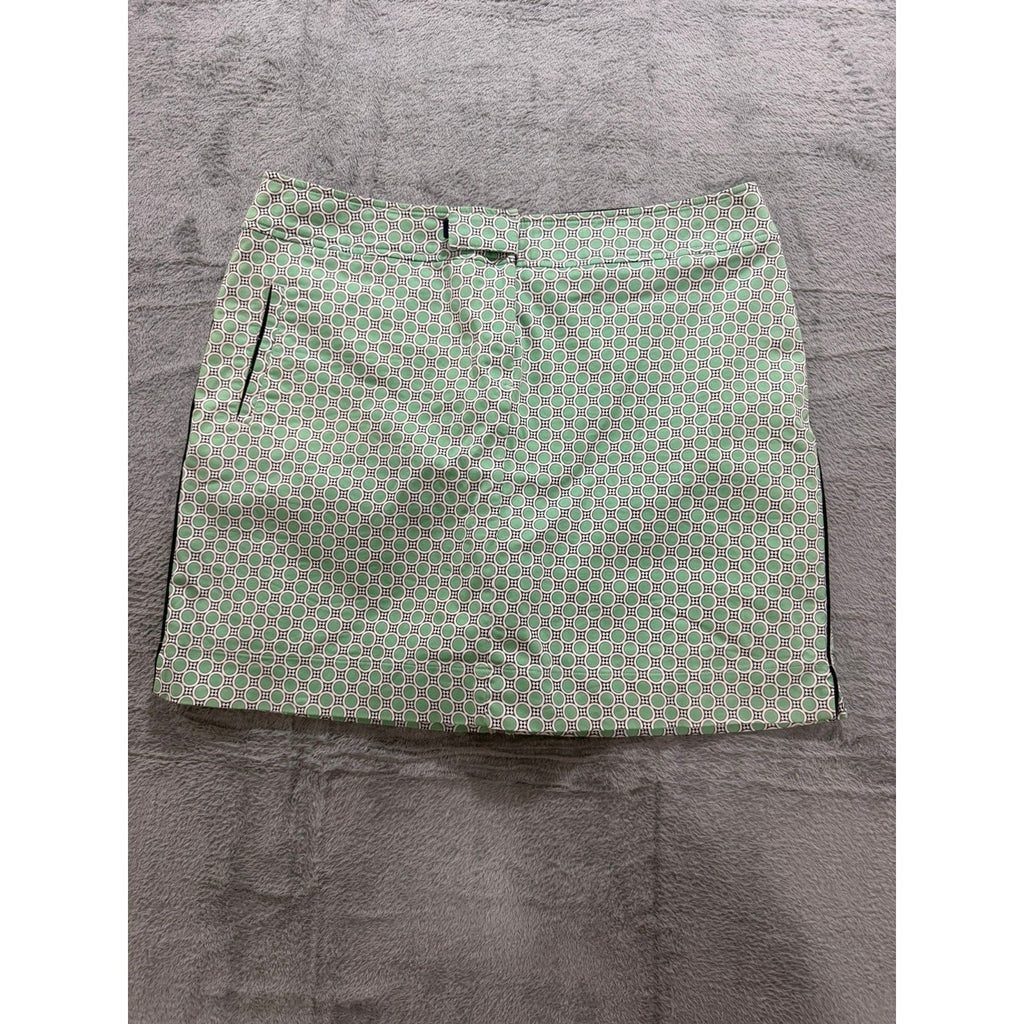 Bette & Court Womens Green Geometric Print Golf Skort Size 12 Active Mini Skirt