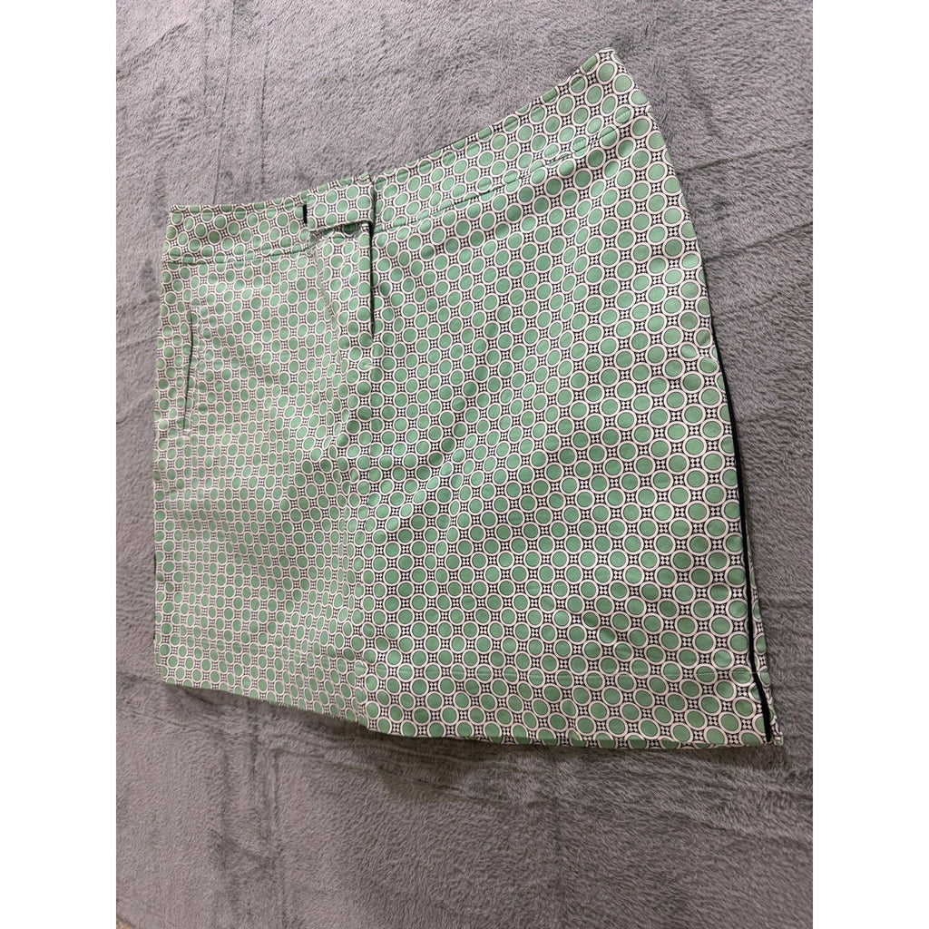 Bette & Court Womens Green Geometric Print Golf Skort Size 12 Active Mini Skirt