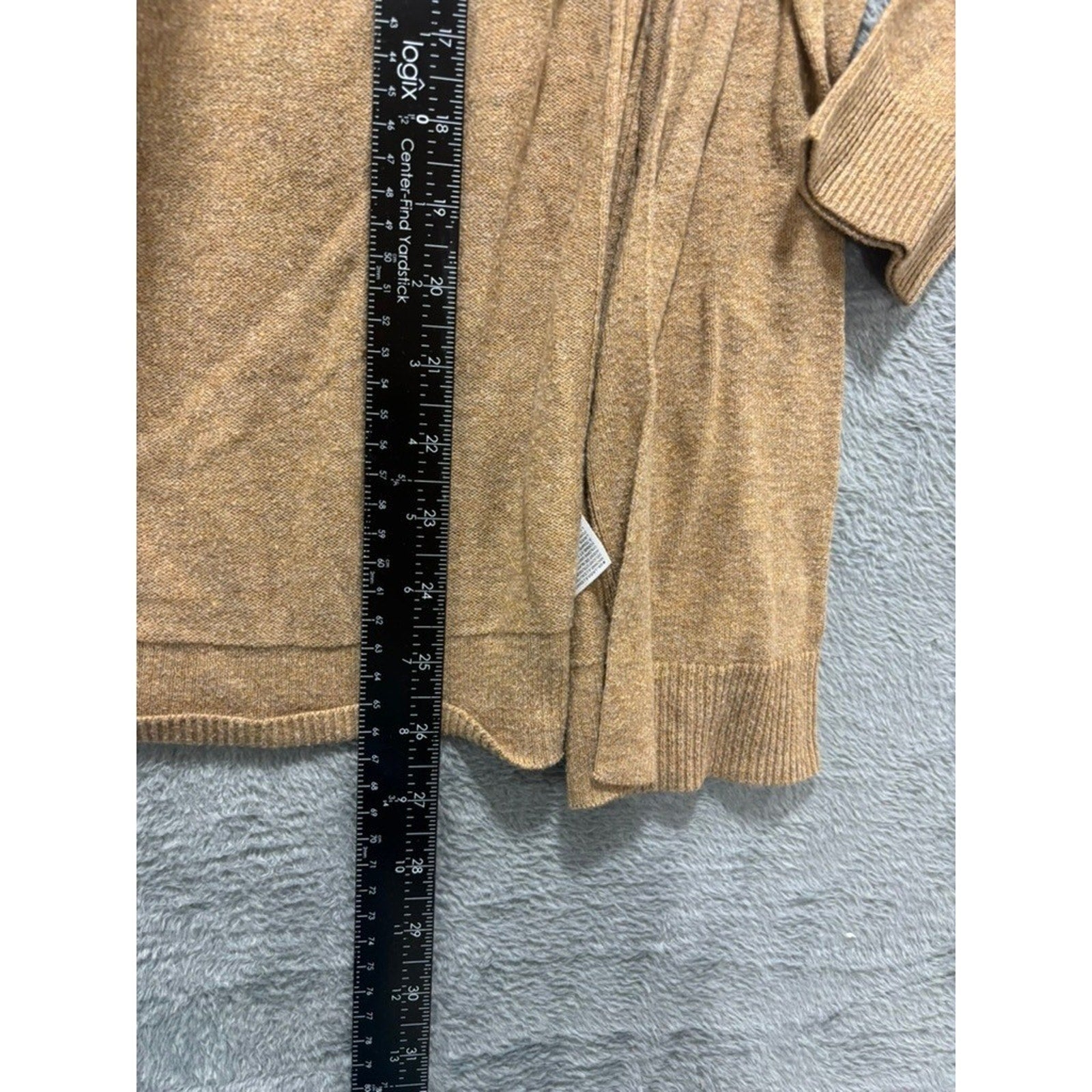 Gap Womens XL Open Front Cardigan Camel Tan Cotton Blend Knit Cozy Layering