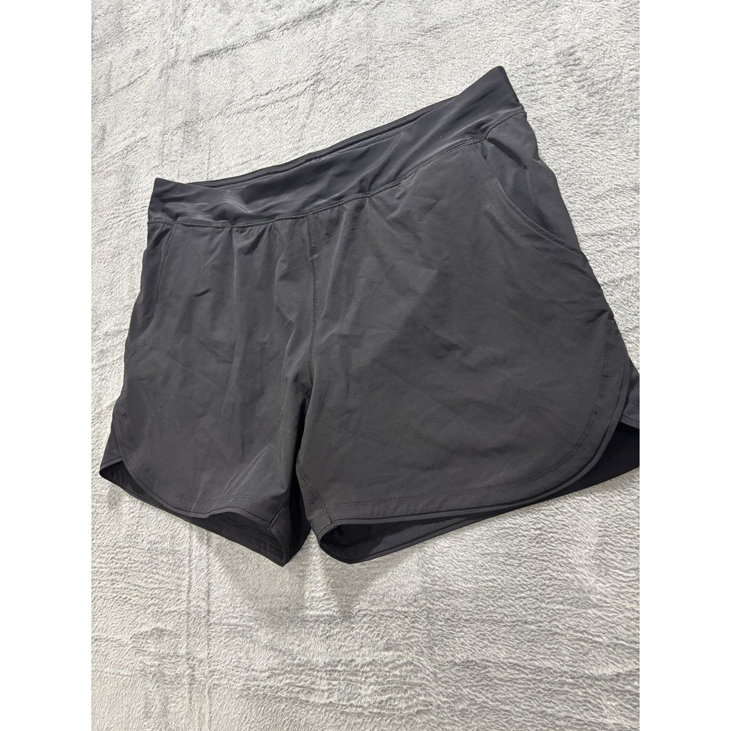 Lands End 16 Black Womens Athletic Shorts Casual Workout Running Gym Athleisure