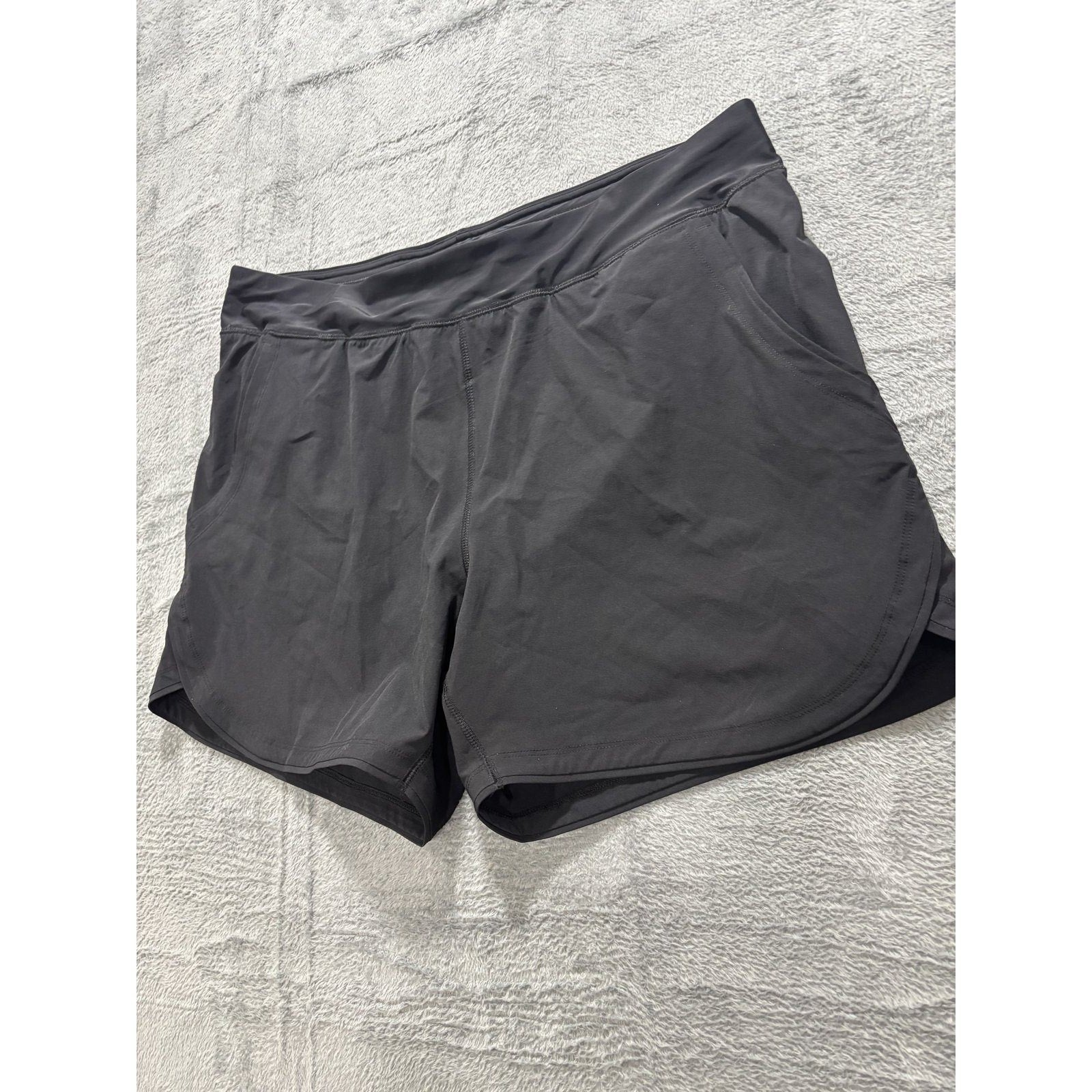 Lands End 16 Black Womens Athletic Shorts Casual Workout Running Gym Athleisure