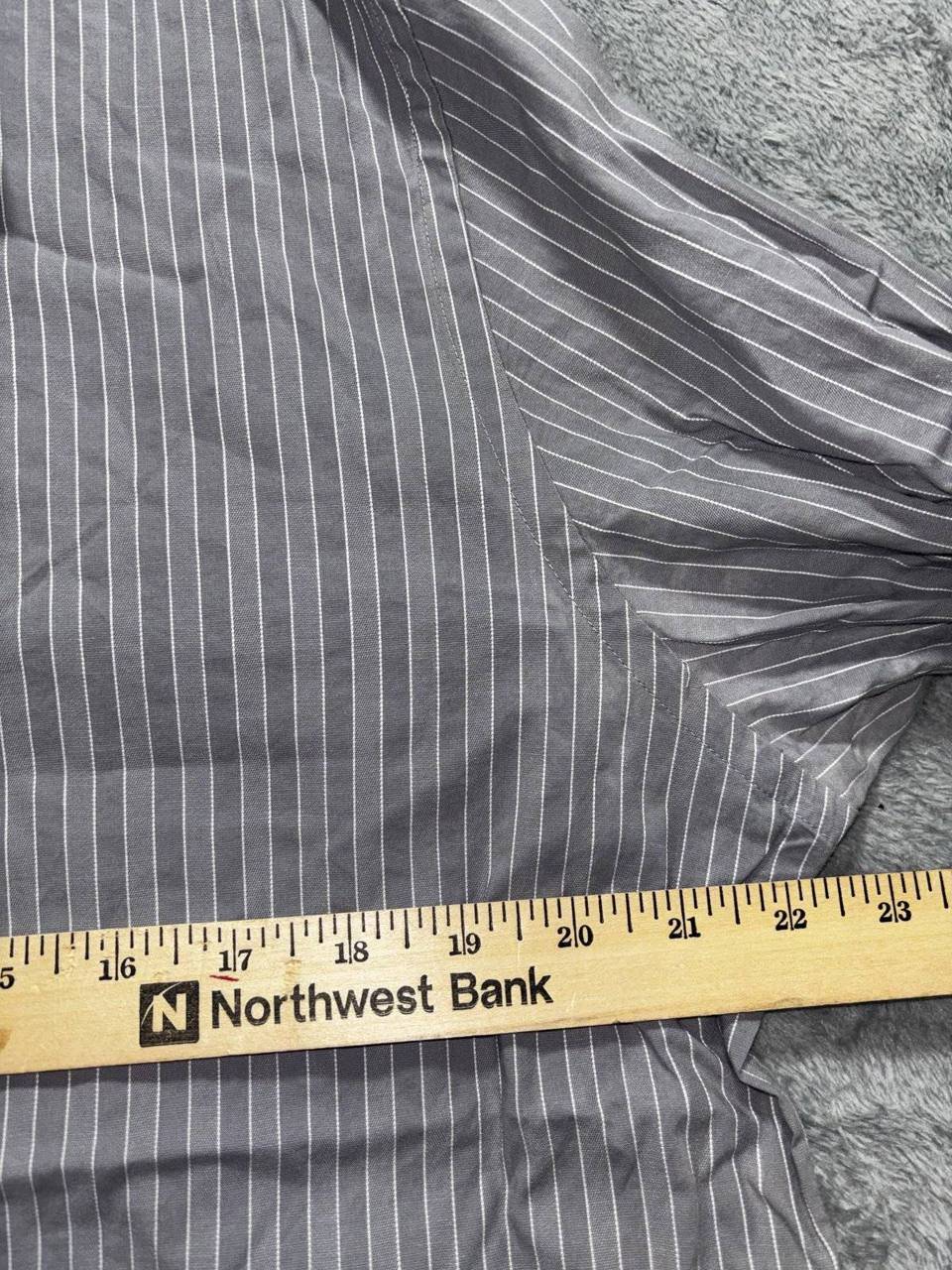 Express Men's Gray Striped Dress Shirt Size L, photo 4 of 9