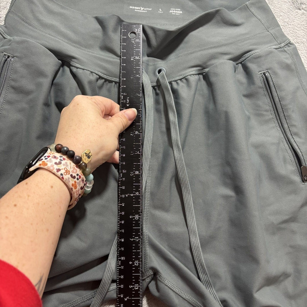 Old Navy Womens L Tall Gray Powersoft High-Rise Jogger Pants Athleisure Casual