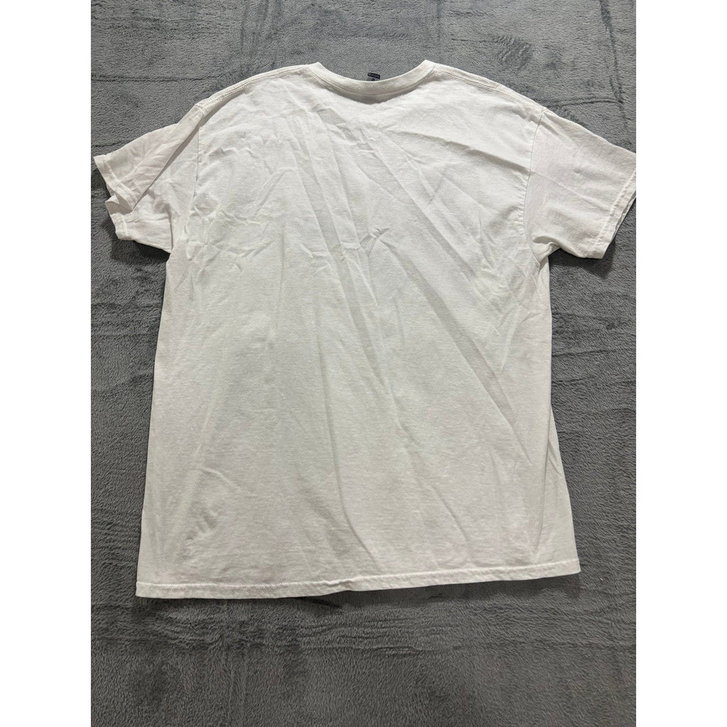 Gildan XL White All In Bear Graphic T-Shirt Womens Casual Vintage