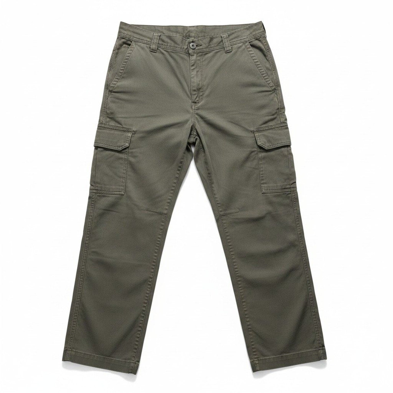 Basic Editions 36x32 Olive Green Cargo Pants Mens Casual Vintage Style