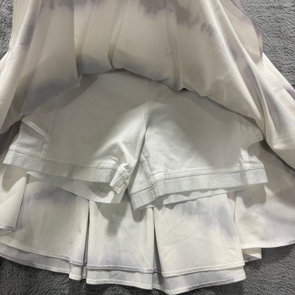 Lululemon Womens 10 White Purple Tie Dye Court Rival Skirt Athleisure Casual
