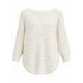 Cable Gauge Sweater Womens M Ivory Ribbed Knit Lightweight Curved Hem Casual