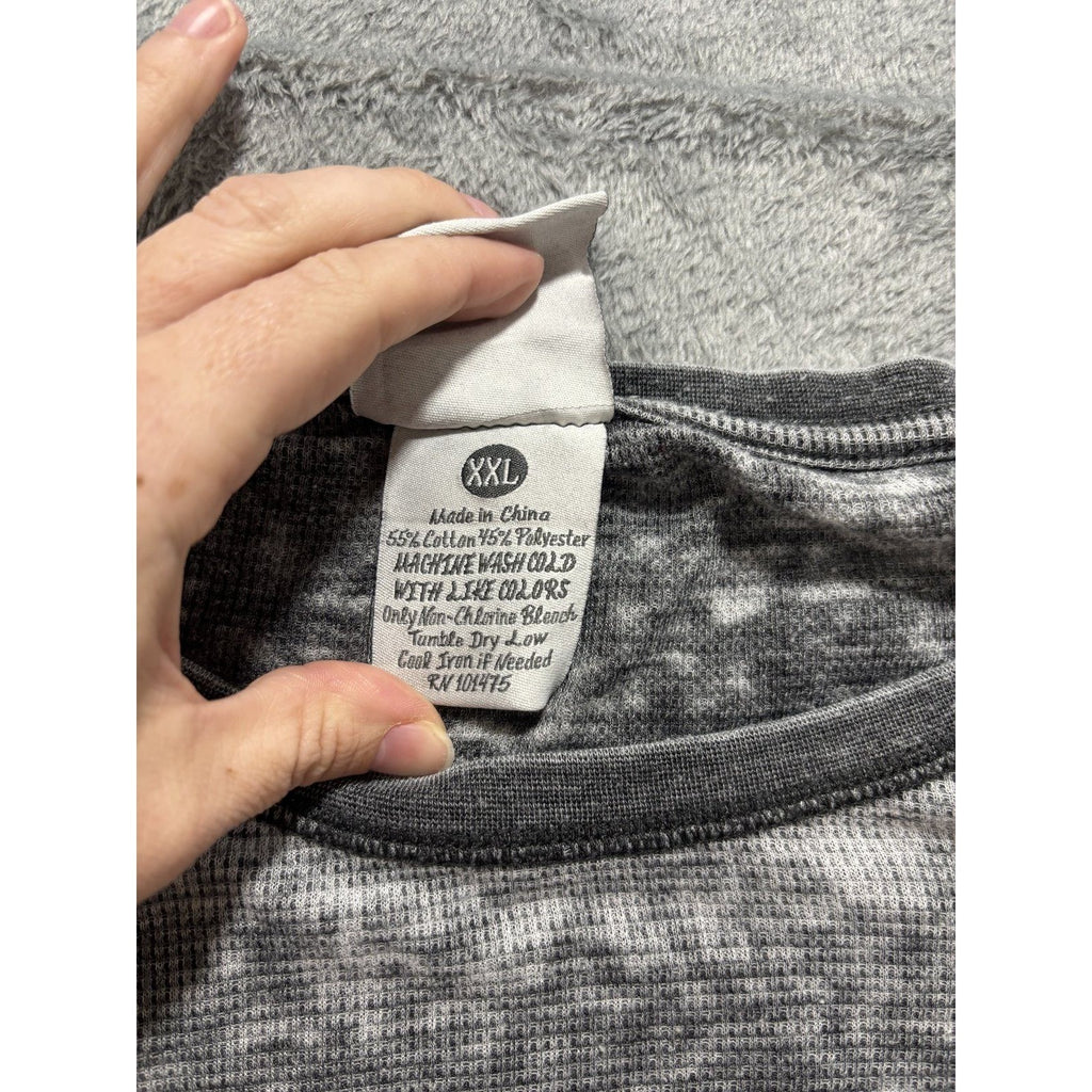 Zen by J. America Womens XXL Gray Thermal Hoodie Shirt Casual Vintage