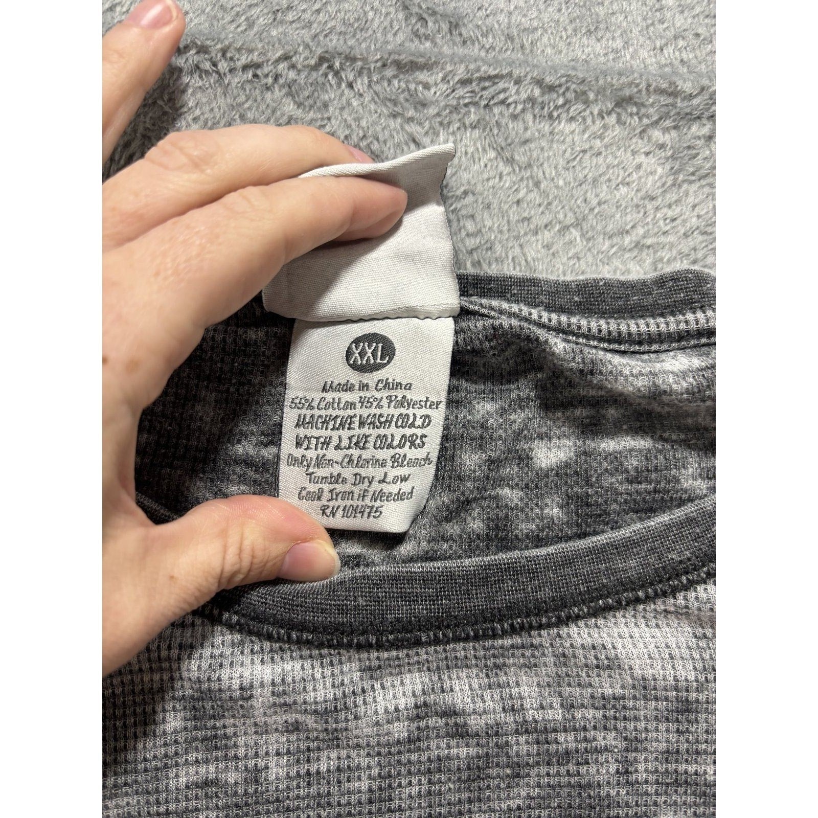 Zen by J. America Womens XXL Gray Thermal Hoodie Shirt Casual Vintage
