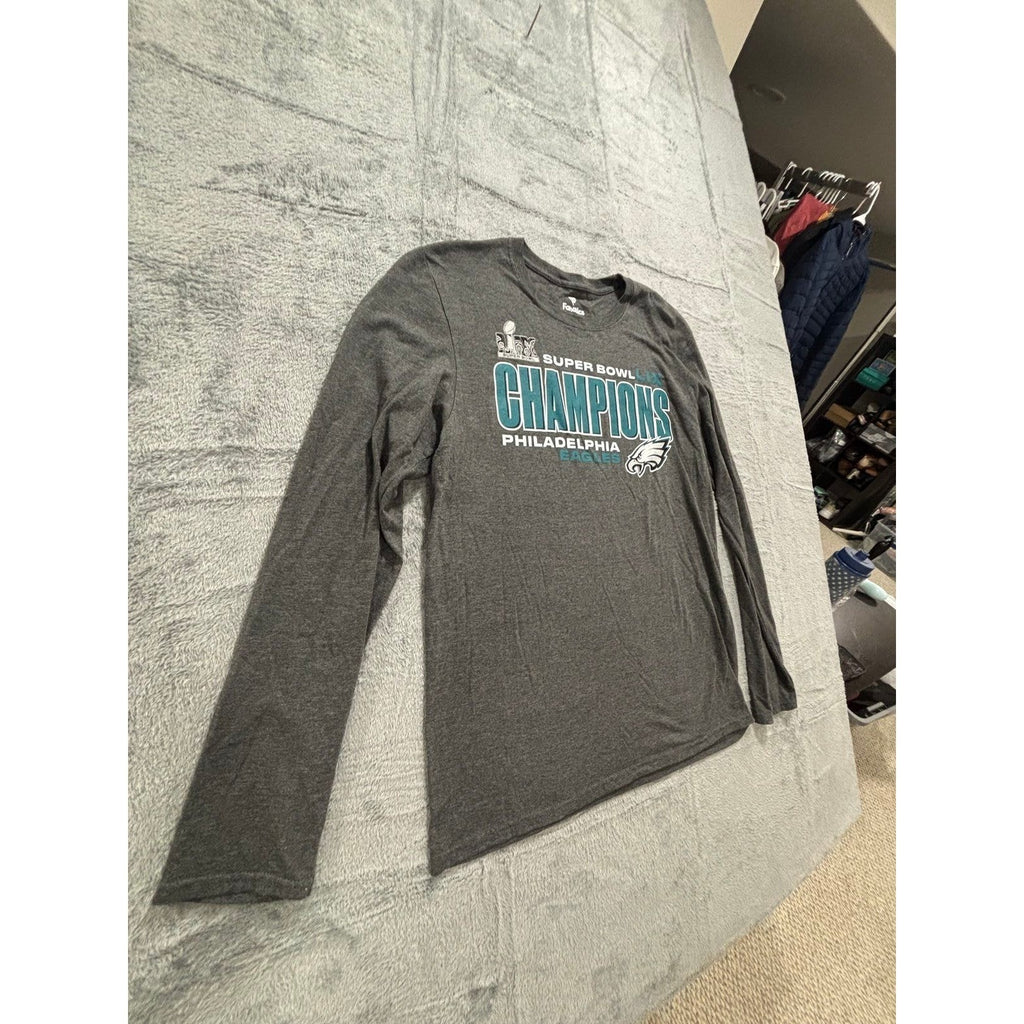 Fanatics M Gray Philadelphia Eagles Super Bowl LIX Champions Womens Shirt Casual