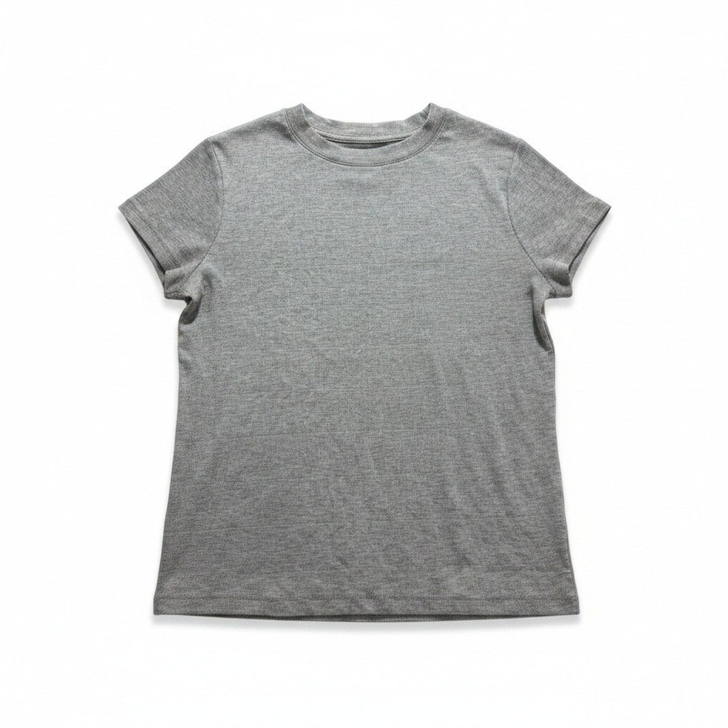 A New Day XL Gray Short Sleeve Ribbed T-Shirt Womens Casual Minimalist Basic