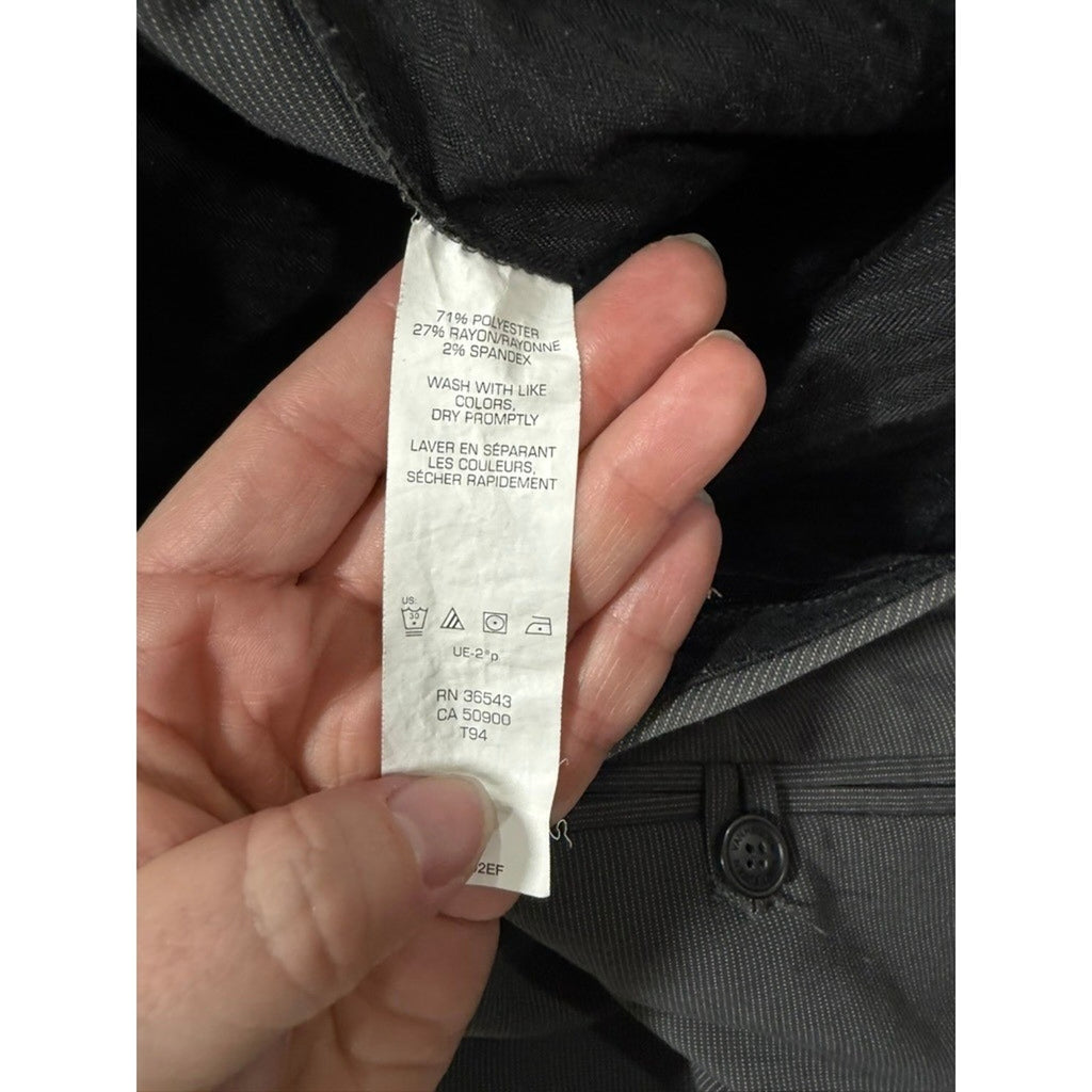 Van Heusen Flex Slim Fit Grey Micro Pattern Dress Pants Mens 36x34 Charcoal