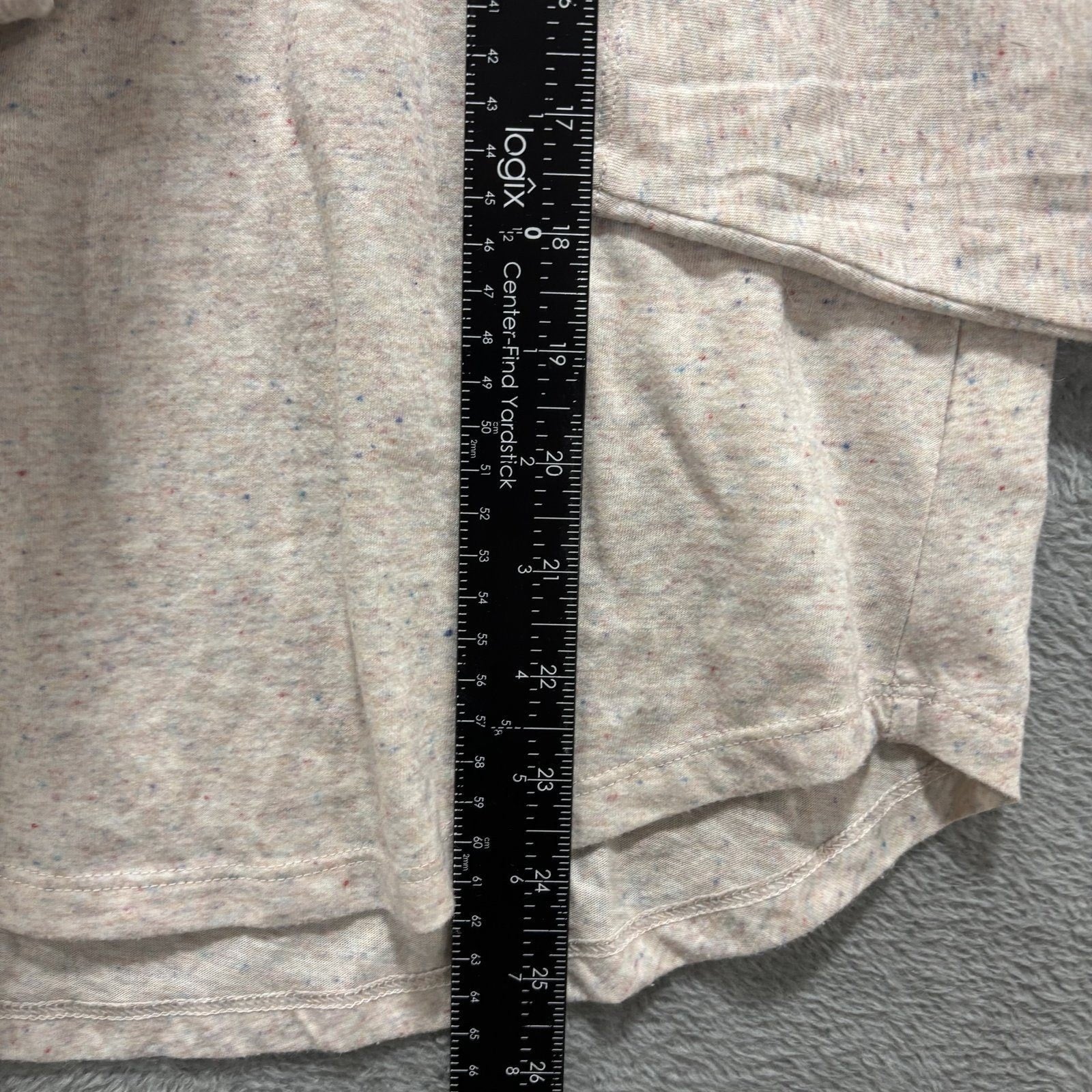 Old Navy Womens L Beige Speckled Long Sleeve Everyday T-Shirt Casual Cozy Tee