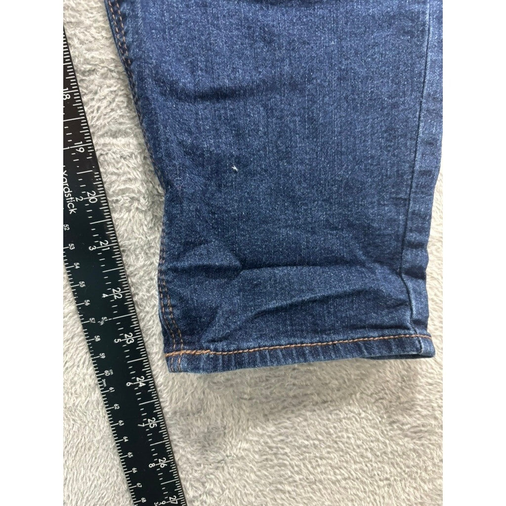 Old Navy Super Skinny Ankle Jeans Womens 16 Short Dark Wash Mid Rise Blue Denim