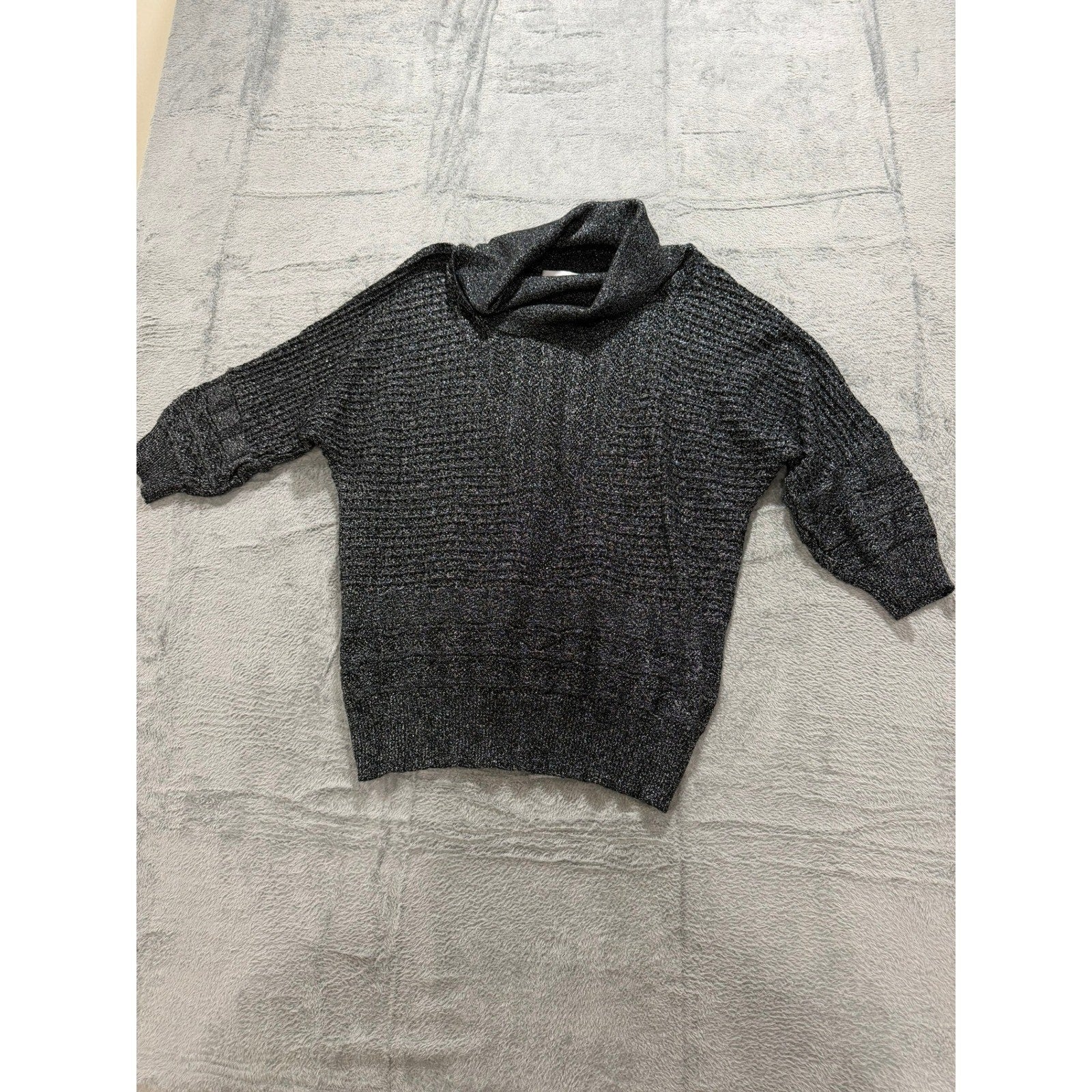 Cathy Daniels Sweater Womens M Metallic Knit Turtleneck Chunky Cozy Pullover