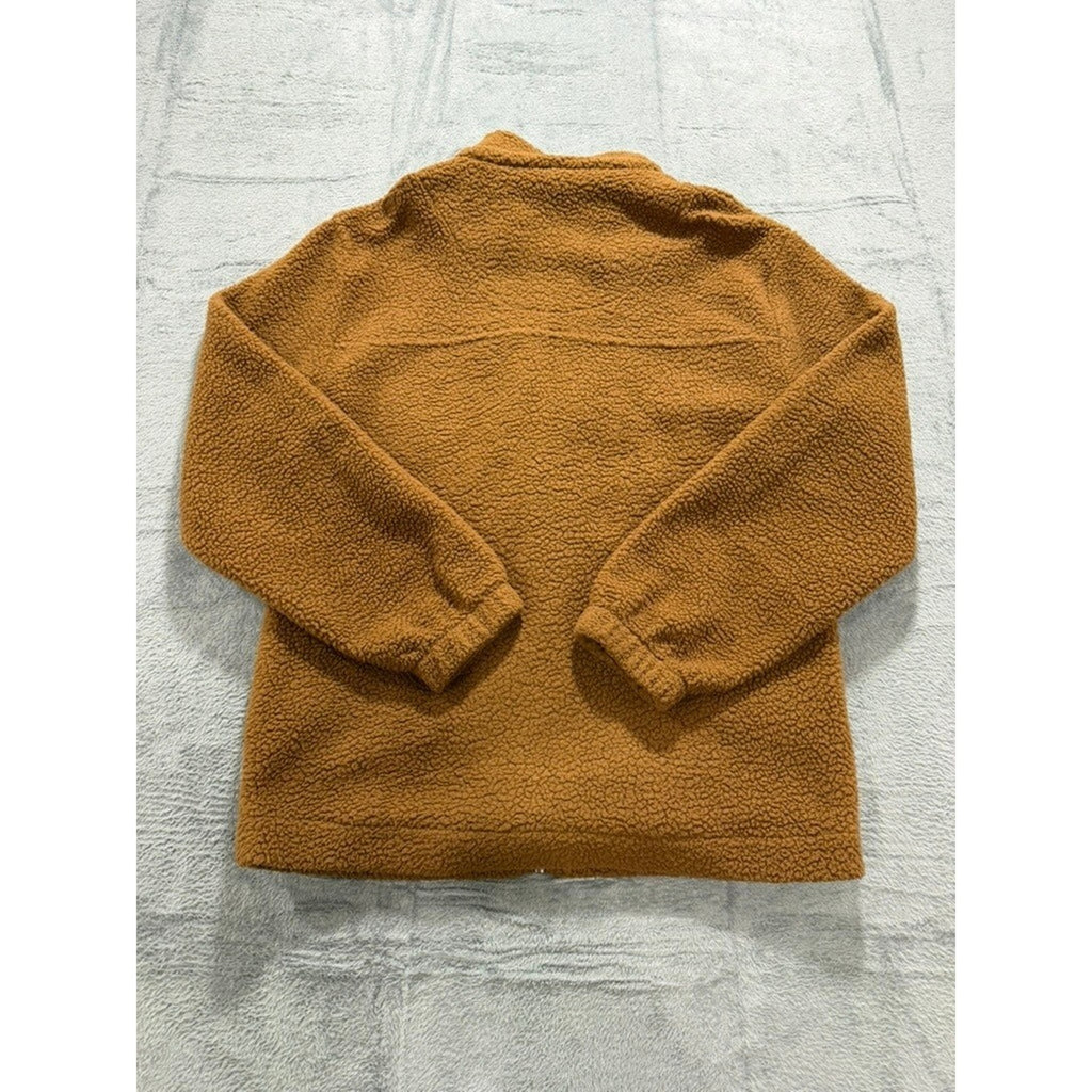 No Boundaries Mens Oversized Sherpa Fleece Full Zip Jacket Brown Small
