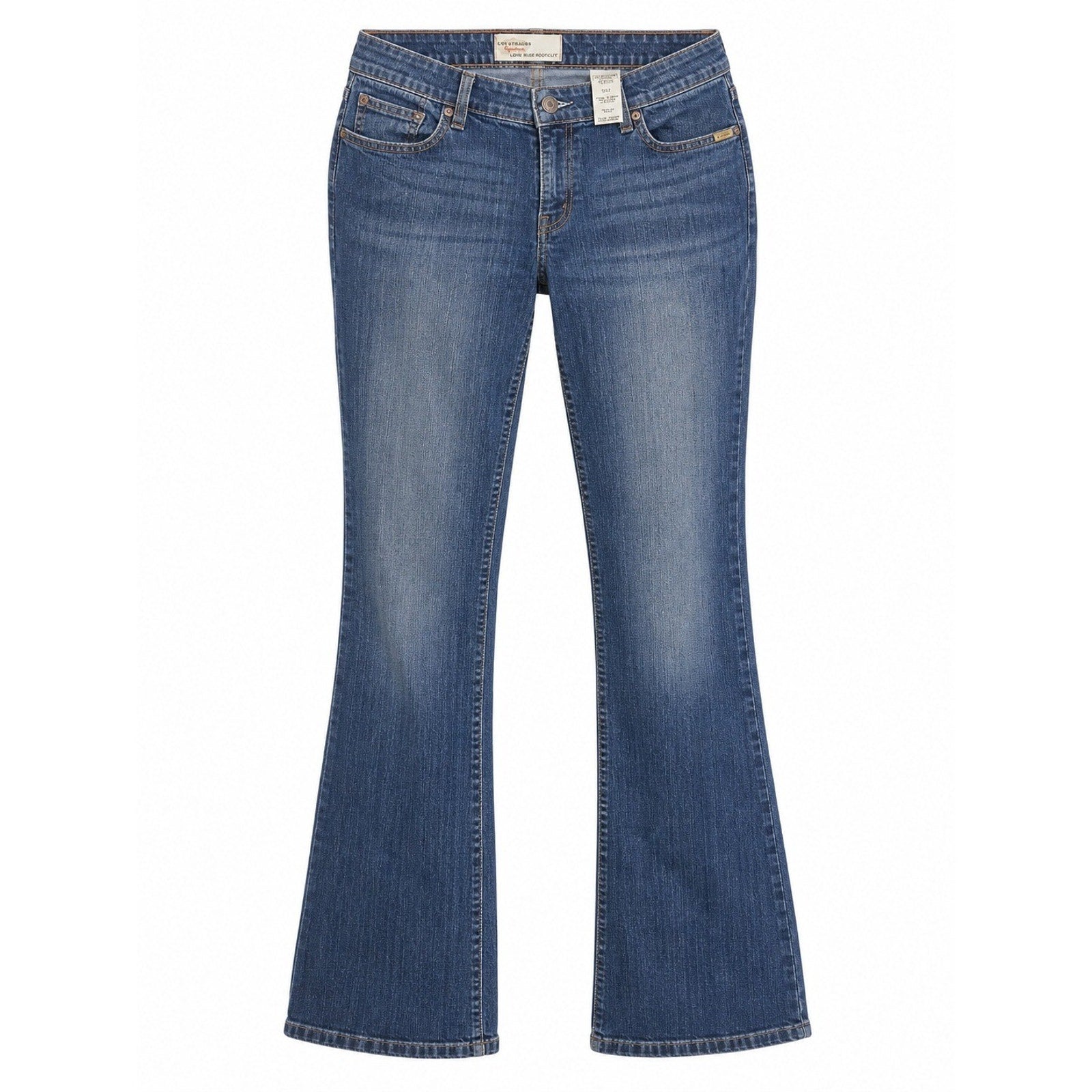 Levi Strauss Signature Womens Low Rise Bootcut Jeans Medium Wash Blue Denim
