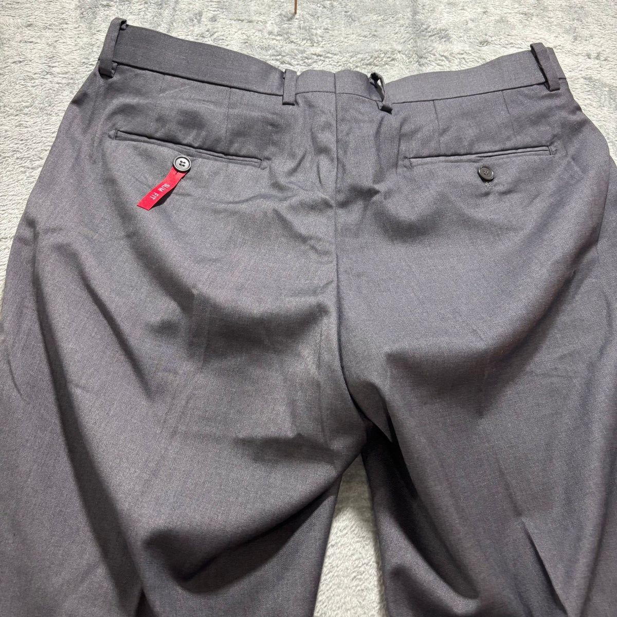 Gianco Ferro Mens 34x34 Gray Slim Fit Dress Pants Flat Front Preppy Career Wool