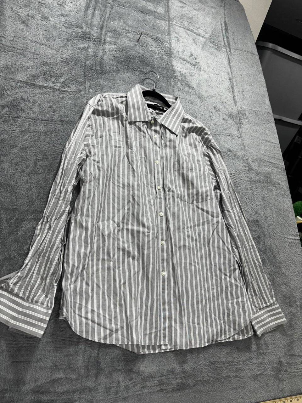 Michael Kors Men's Gray Stripe Shirt 17 1/2 34/35, photo 3 of 9