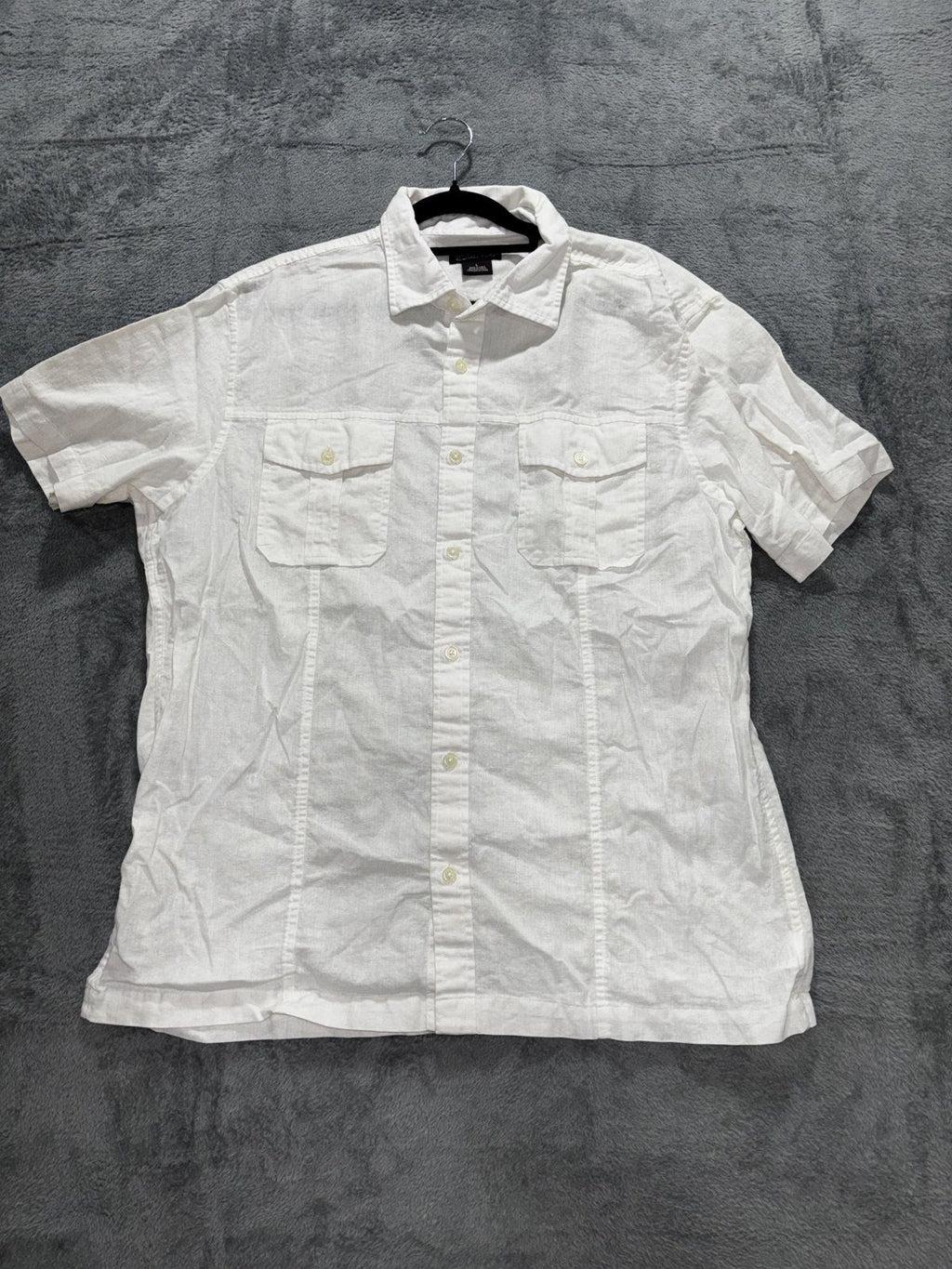 Michael Michael Kors Men's White Linen Blend Shirt L
