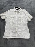 Michael Michael Kors Men's White Linen Blend Shirt L