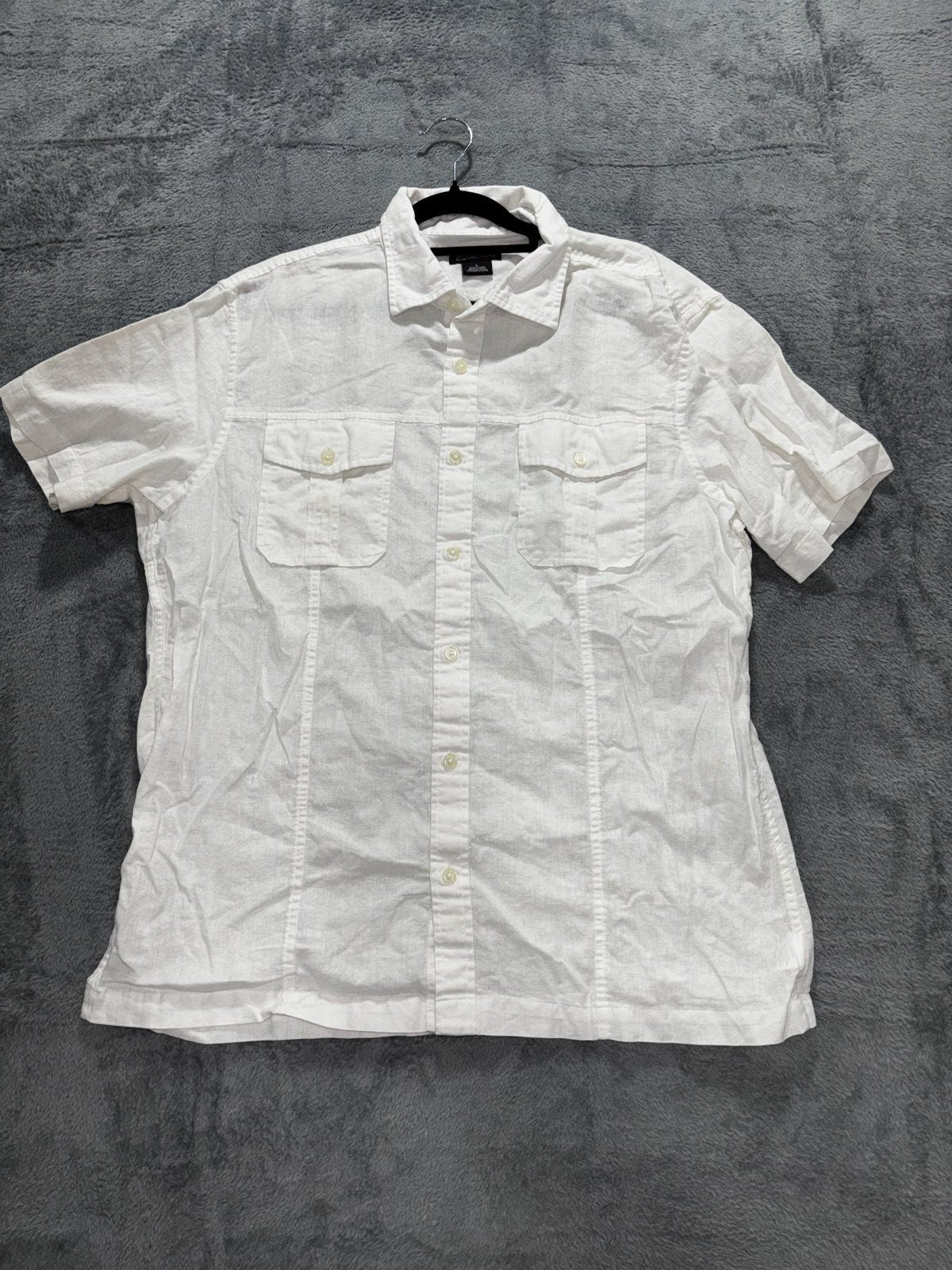 Michael Michael Kors Men's White Linen Blend Shirt L